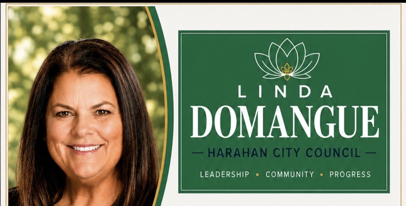 Linda Domangue for Harahan City Council campaign graphic